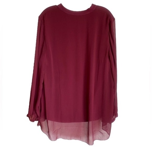 Nwt Soft Surroundings Capizzi Chiffon Hi Low Button Top - Picture 3 of 7